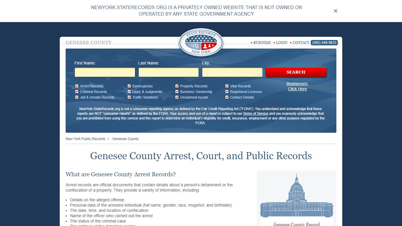 Genesee County Arrest, Court, and Public Records